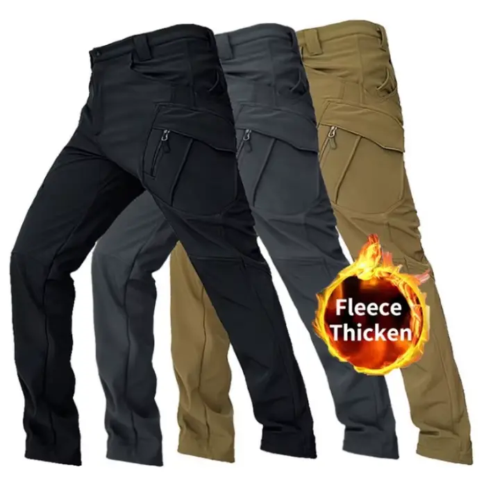 Pantalon d'hiver homme doublé polaire - Tactical chaud et imperméable pour randonnée et ski - Cargo thermique