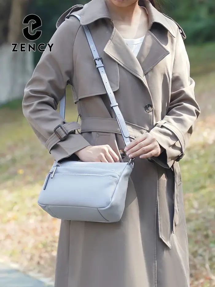 Zency – petit sac à main simple pour femmes, en cuir véritable, grande capacité, sac à bandoulière d