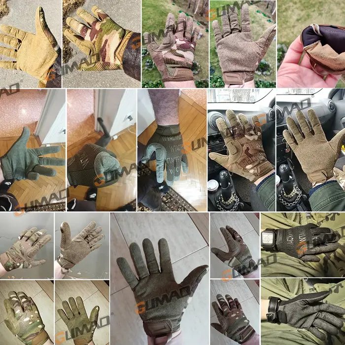 Gants tactiques camouflage homme avec écran tactile - Airsoft, chasse, randonnée et vélo tout-terrain