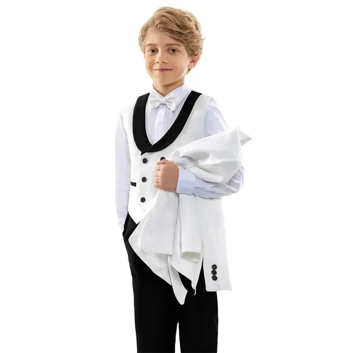 Ensemble de Costume de mariage classique pour garçons, costumes de smoking ajustés, Blazer, gilet, p