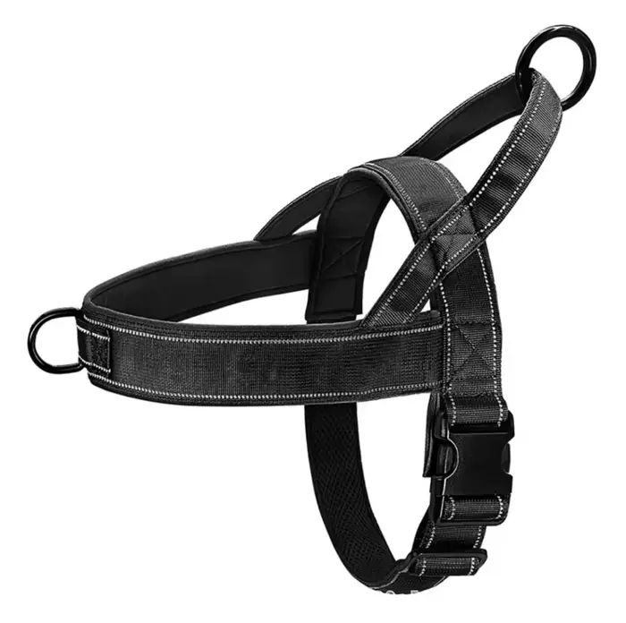 Harnais tactique anti-traction pour chien de grande race : Gilet robuste avec bande réfléchissante, 