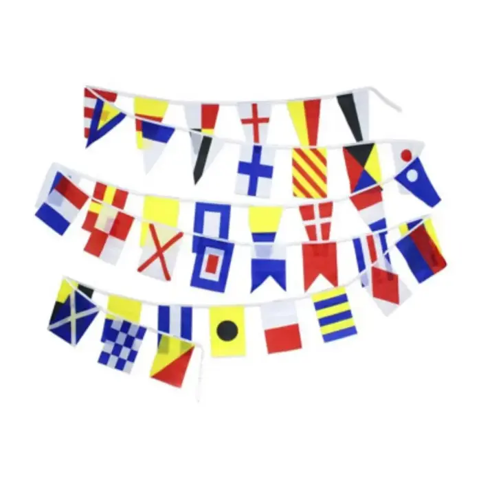 Collection FLAGLAND 14m Chaîne de Drapeaux pour Décoration Extérieure et Intérieure Occasions Spéciales Jardin Port Marin Aventures Maritimes