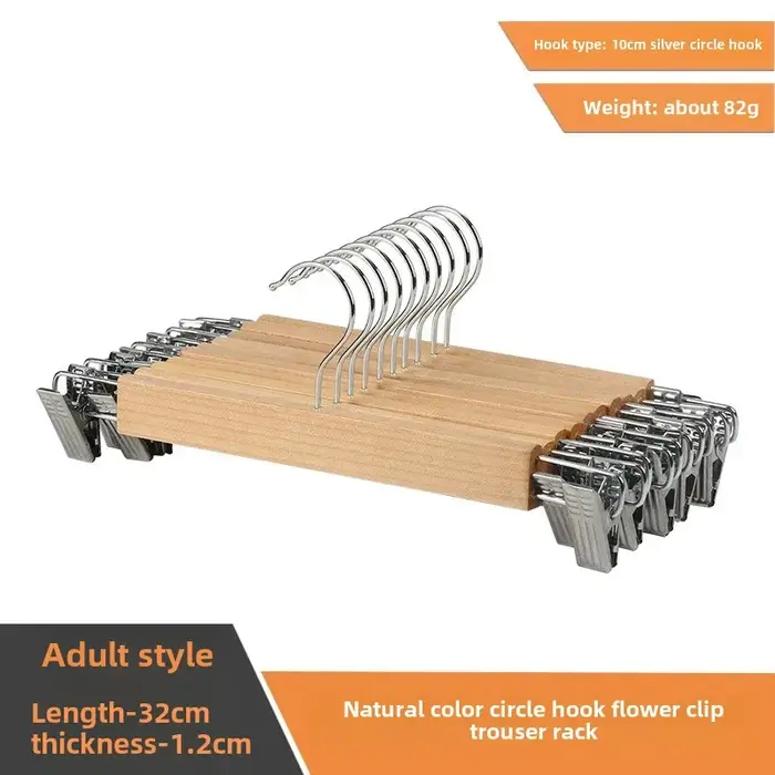 Cintre en bois pour adultes, usage domestique, hôtel, cintre pour pantalons, patère en bois véritabl