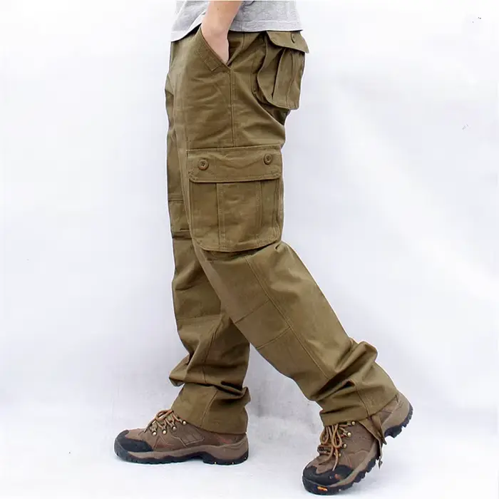 Salopette cargo militaire tactique homme multi-poches - Pantalon travail streetwear armée droit 44
