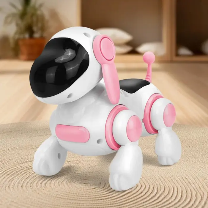 Jouet robot chien interactif intelligent avec marche simulée, effets lumineux et musicaux pour le je