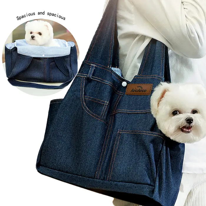 Sac de transport pour chien et chat, style cowboy, sac à bandoulière, sac à main, pour animaux de compagnie (Teddy, chat, panda), design ouvert, pour l'extérieur