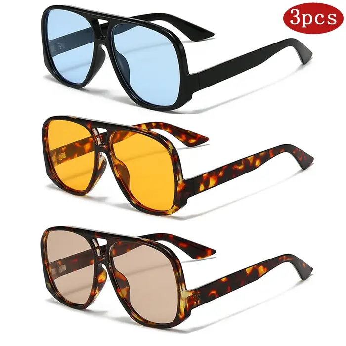 Lunettes surdimensionnées double ponts anti-lumière pour femmes randonnée camping et plage