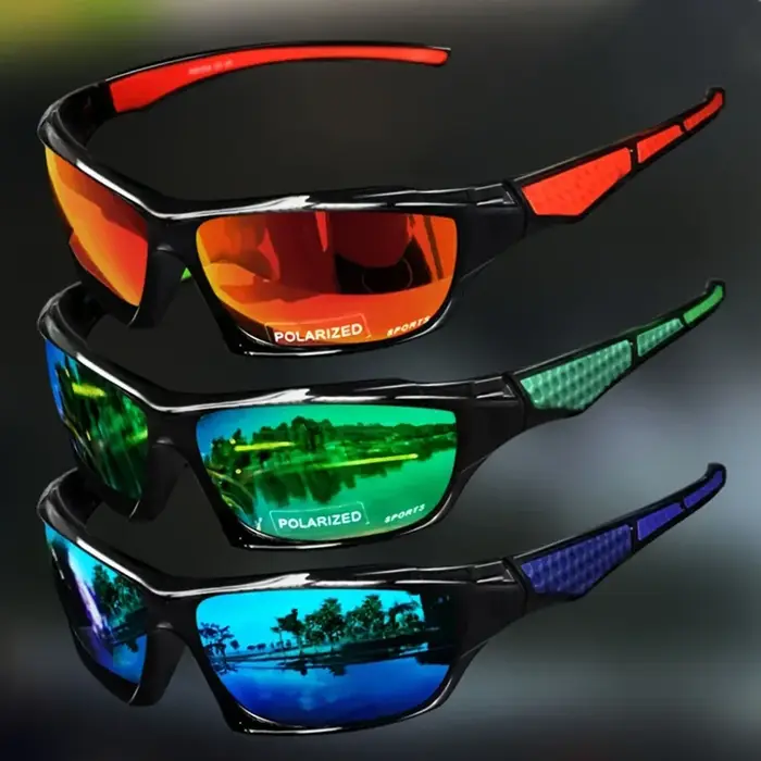 Lunettes de soleil sport polarisées UV400 personnalisables - Monture ronde métal unisexe fashion