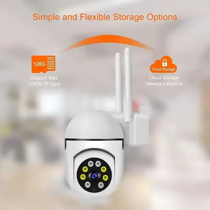 Caméra de sécurité WiFi 8MP vision nocturne IR détection mouvement PTZ 355° pour surveillance maison enfant