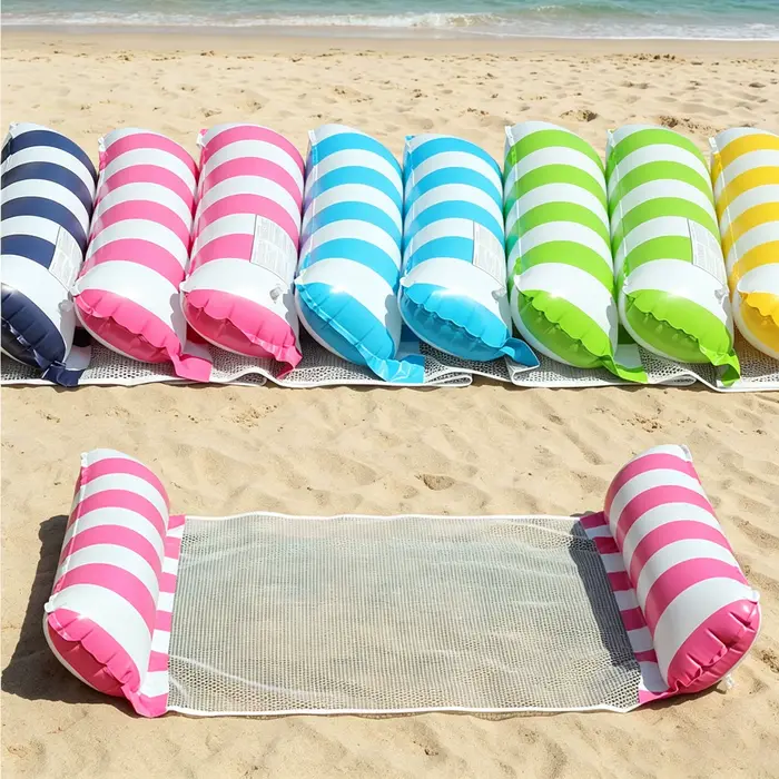 Flotteurs de hamac de piscine sable chaise longue hamac dérive gonflables multicolores pour détente ludique piscine été fantaisie