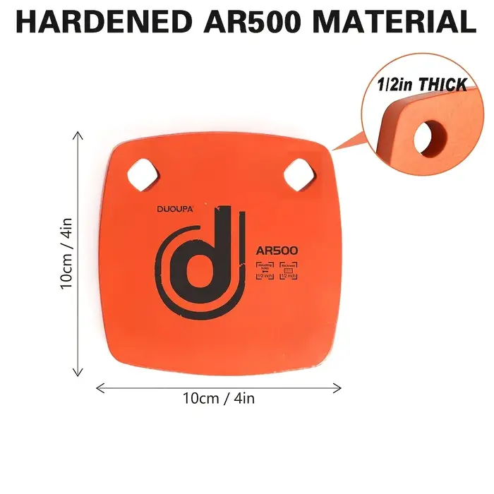 Cibles en acier AR500 de 1/2 po - Silhouettes rondes découpées au laser pour l'entraînement au tir, 