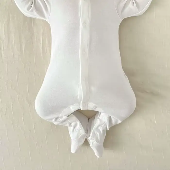 Ensemble pour nouveau-né garçon et fille, 100% coton, manches longues, couleur unie, barboteuse, cha