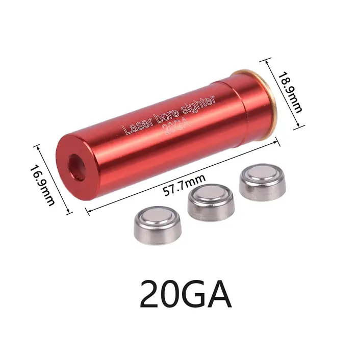 Red Bore Sight Laser Boresighter 12GA 20GA 5.45x39 7.62x39 300WIN.223.308.338 9x19mm balle d'entraîn
