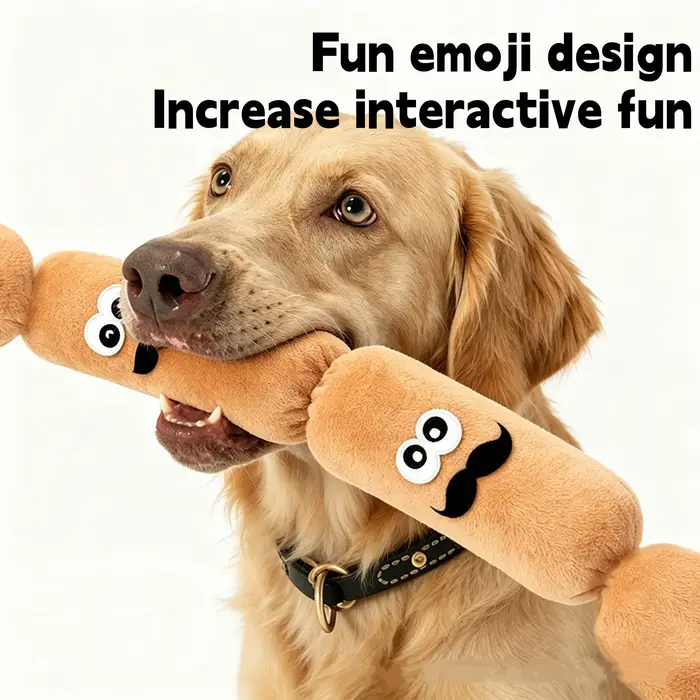 Jouet à mâcher en peluche forme saucisse hot-dog résistant aux morsures pour chiens réduction de l'ennui et soin des dents