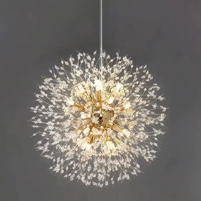 Moderne ciel étoile boule de feu cristal pendentif LED éclairage pissenlit Restaurant, salon pendent
