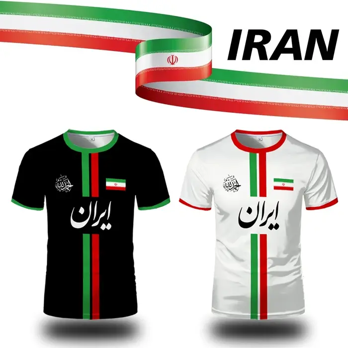 Nouveau maillot de Football IRAN T-shirts de sport pour hommes drapeau iranien rue maillots de Footb