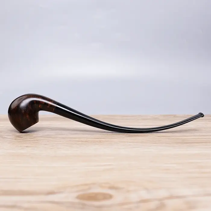 Pipe à tabac en bois de bruyère faite à la main Muxiang, longue tige courbée, embout pour fumer avec