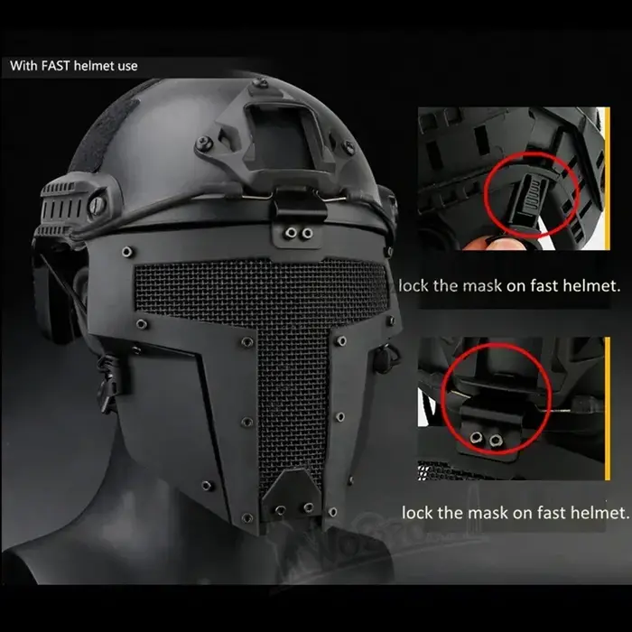 Full Face Mask Breathable Steel Mesh Tactical Paintball Shooting Combat Masks Hu