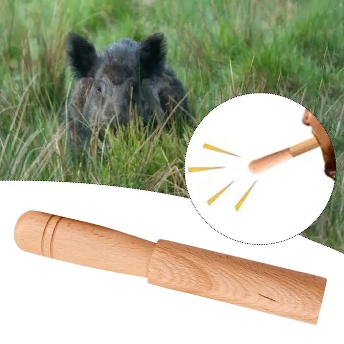 Sifflet appel sanglier naturel en bois - Appel de chasse puissant portable pour attirer les sangliers en extérieur