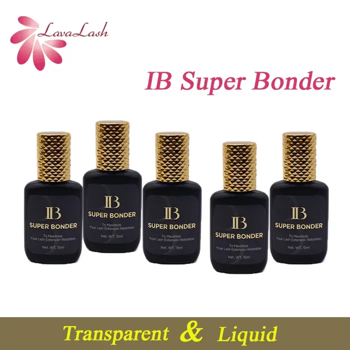 Agent de fixation de durcissement Transparent IB Super Bonder V2, 15ml, pour Extensions de cils, pri