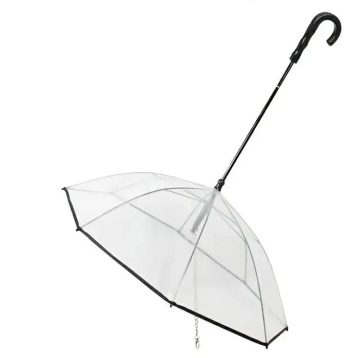 Parapluies détachables transparents pour chien, poignée en forme de C avec laisse, Poncho pour chien