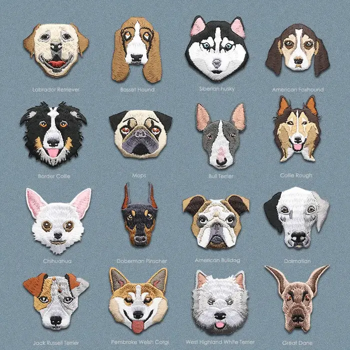 Patch brodé pour chien Labrador Doberman Mopshond