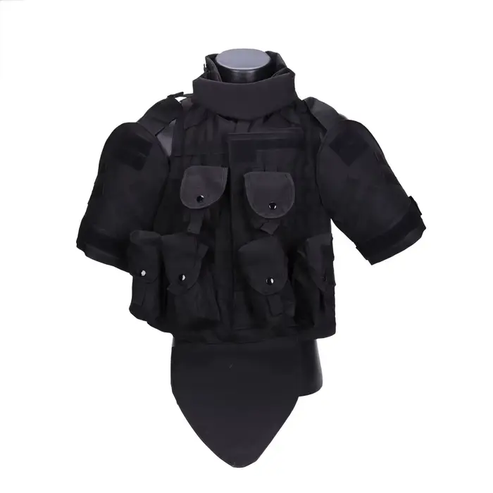 Gilet tactique robuste en nylon 800D pour paintball, chasse et activités extérieures polyvalentes avec protection cou, torse et bras occasions spéciales