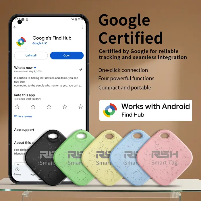 Traceur GPS de sécurité RSH pour voiture, localisateur anti-perte avec application Google's Find Hub, pour Android 9.0 et plus, occasions quotidiennes et spéciales
