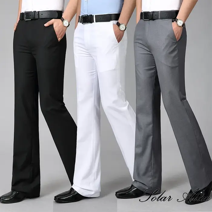 Pantalon casual homme 4 saisons coupe boot-cut micro-évasé pour chasse et affaires confortable 2024