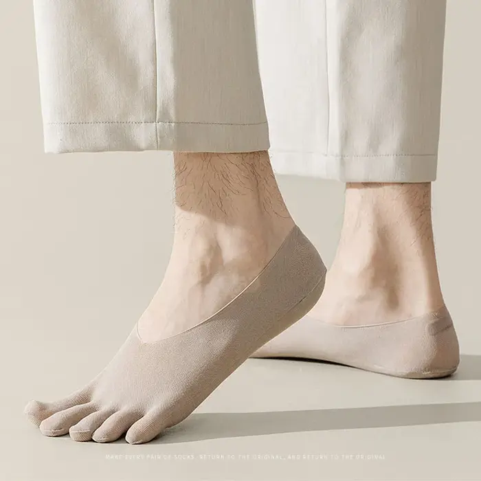 Lot 5 paires chaussettes cinq doigts invisibles chasse - Soie respirante antidérapante été confort