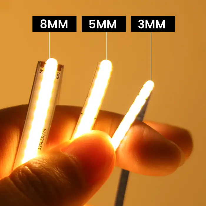 Bande lumineuse LED COB ultra mince, RA90, haute luminosité, flexible, éclairage linéaire domestique
