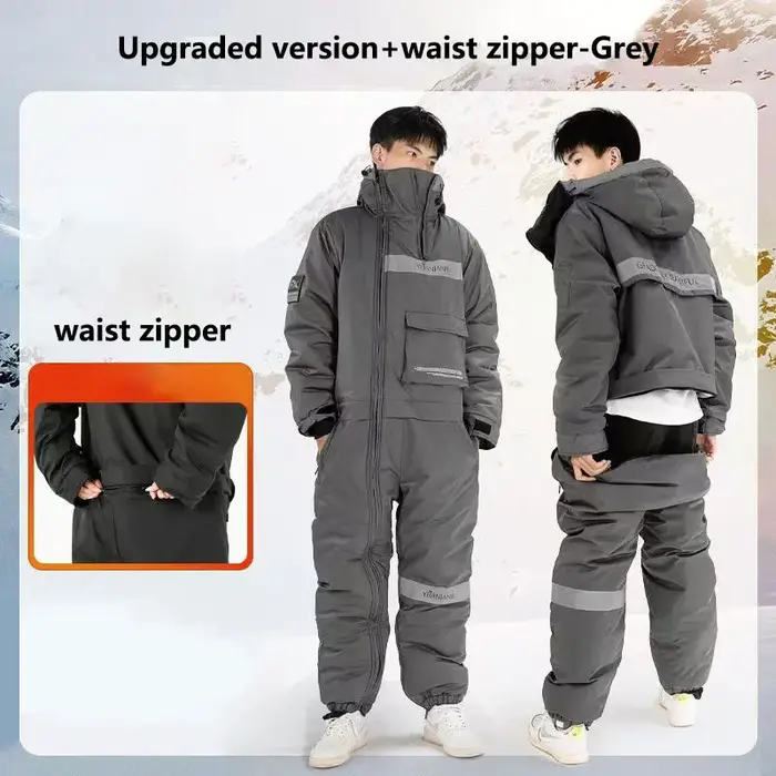 Vêtements de moto pour l'hiver, vêtements chauds coupe-vent, combinaison intégrée à enfiler rapideme