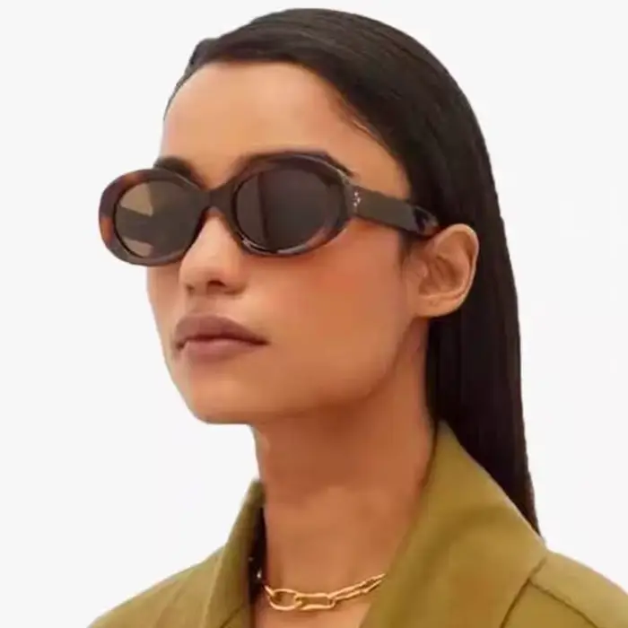 Lunettes ovales Y2K UV400 chasse randonnée - Monture petite fashion femme street photo