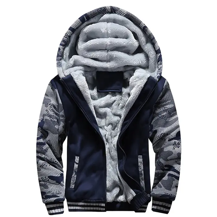 Veste épaisse de Camouflage à capuche pour homme, doudoune polaire à manches longues, décontractée, 