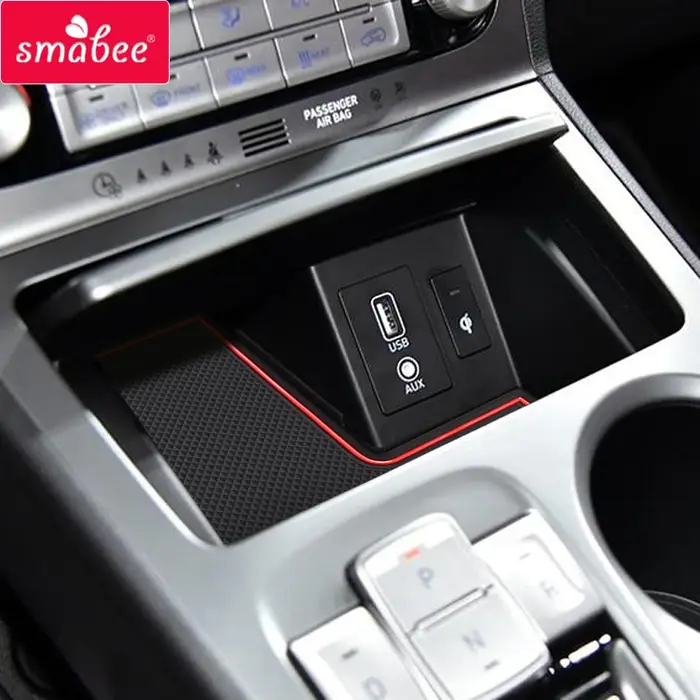 Tapis antidérapant Smabee LHD pour fentes de porte et porte-gobelets de voiture électrique Hyundai K
