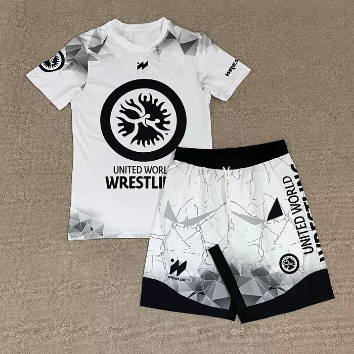 Ensemble de sport respirant pour homme : Rashguard et short à imprimé marbre blanc, séchage rapide, 