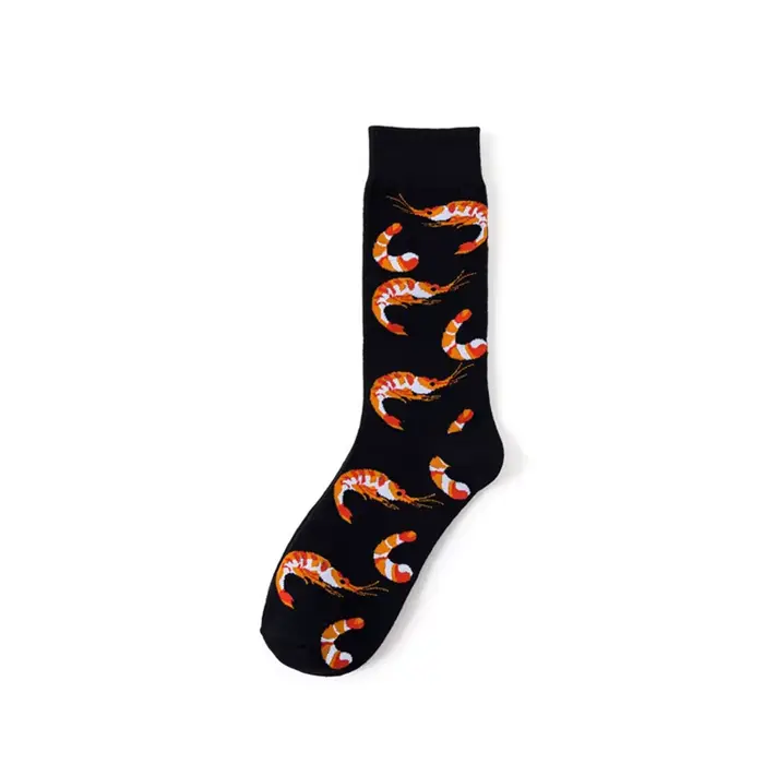 Chaussettes chasse originales motifs fruits de mer - Femme couple courtes coton premium