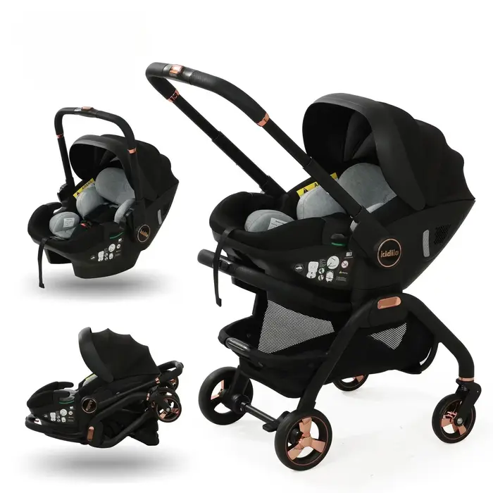 Poussette Portable 3 en 1 pour Bébé, mir de Couchage pour Nouveau-Né, Siège Auto Multifonction pour 