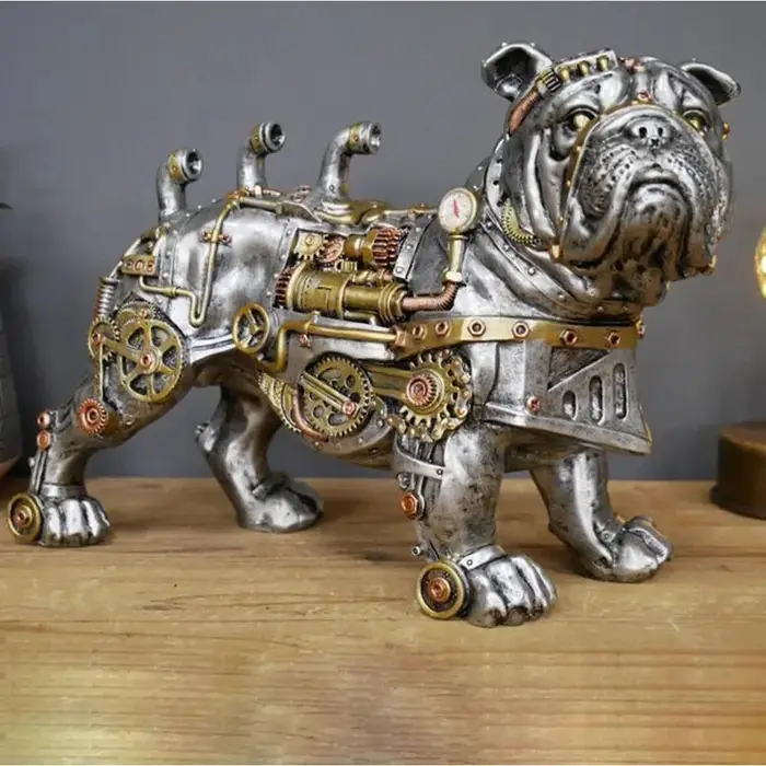Statues d'animaux de chien Punk mécaniques