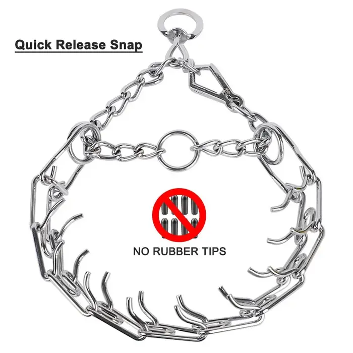 Collier de pincement pour chien, collier de pincement pour chien, collier à dents en acier chromé av