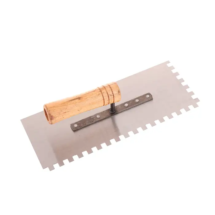 Truelle dentelée large pour maçonnerie, outil pour carrelage mural et de sol, couteau à plâtre et dé