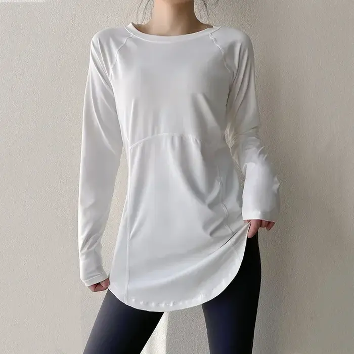 Vêtements de yoga à manches longues pour femmes, vêtements de sport pour femmes, chemisiers de cours