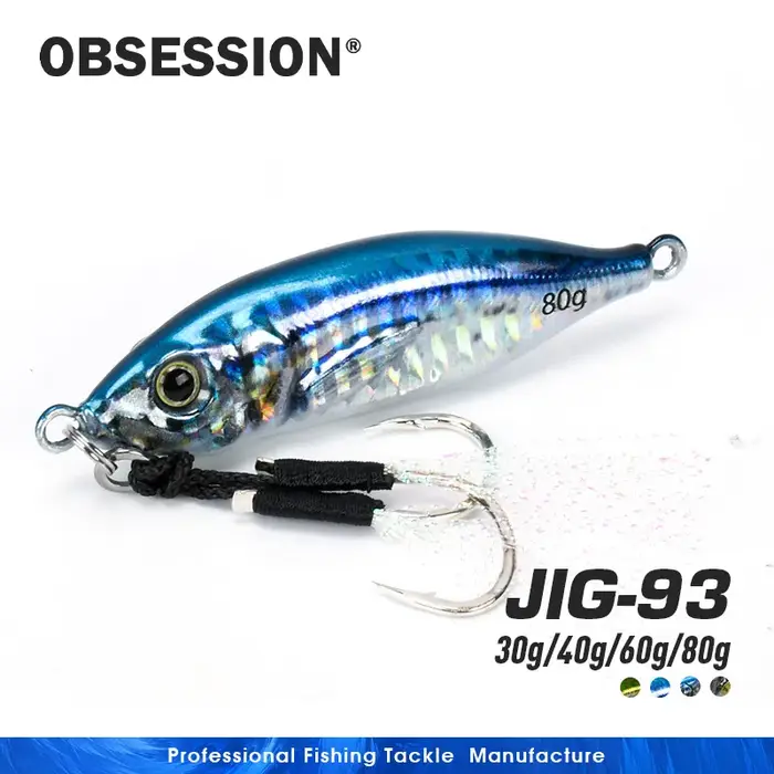 OBSESSION J93 60g 80g pêche en mer gabarit lent cuillère de gabarits en métal impression 3D Laser ap