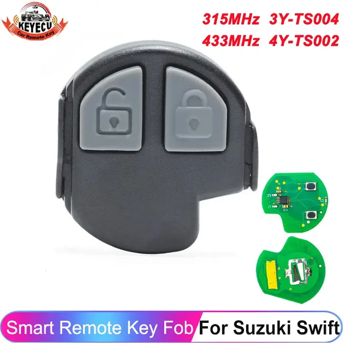 EllYECU-Carte de télécommande pour Suzuki Swift, Fob, 3 Tops, TSApproach, 2005 MHz, ASK 4 Tops, TS00