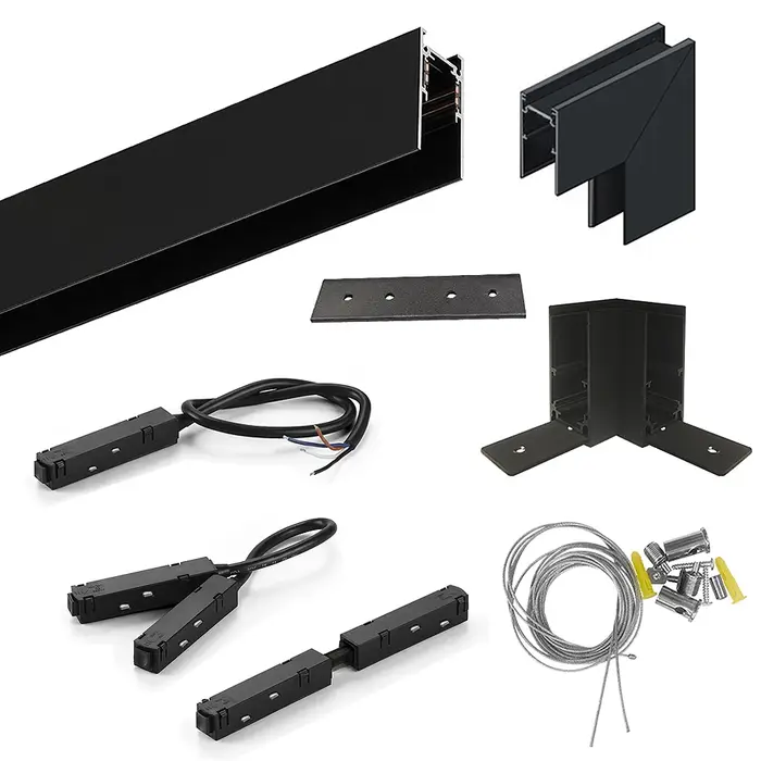 Rail magnétique monté en surface, 1.5m, pour suspension au plafond, bande LED, connecteur d'angle, a