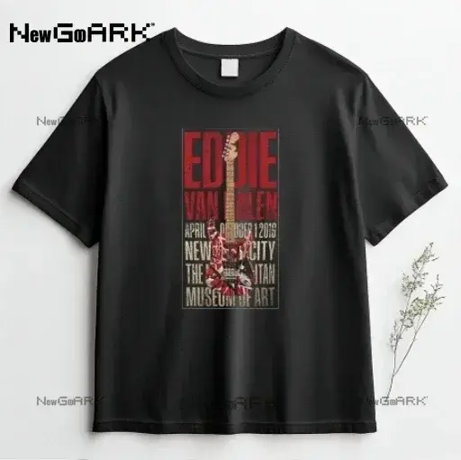 T-shirt homme Eddie Van Halen imprimé graphique coton décontracté unisexe Streetwear hommes vêtements dessus respirants