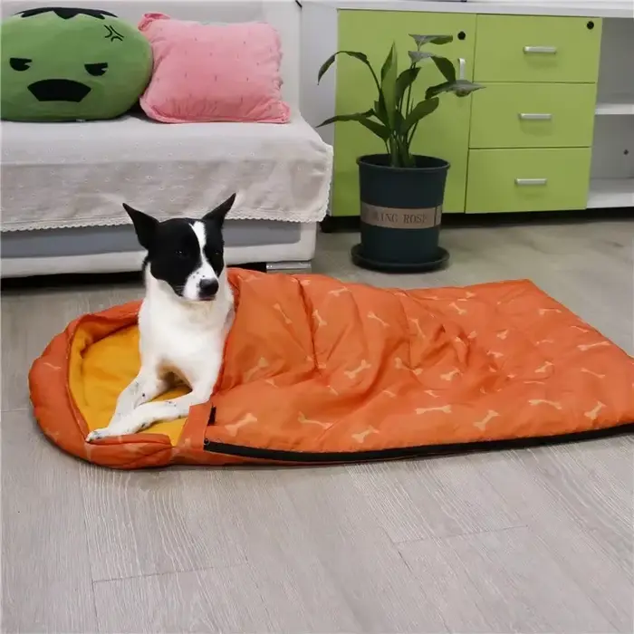Sac de couchage pour chien, tapis de couchage pour animaux de compagnie, coussin chaud pour chenil, couverture de lit pour chien, pour le camping en extérieur, pour chiens de taille moyenne, fournitur