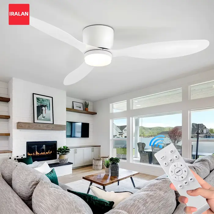 IRALAN ventilateur de plafond moderne avec lumière LED moteur à courant continu grand Volume d'air t