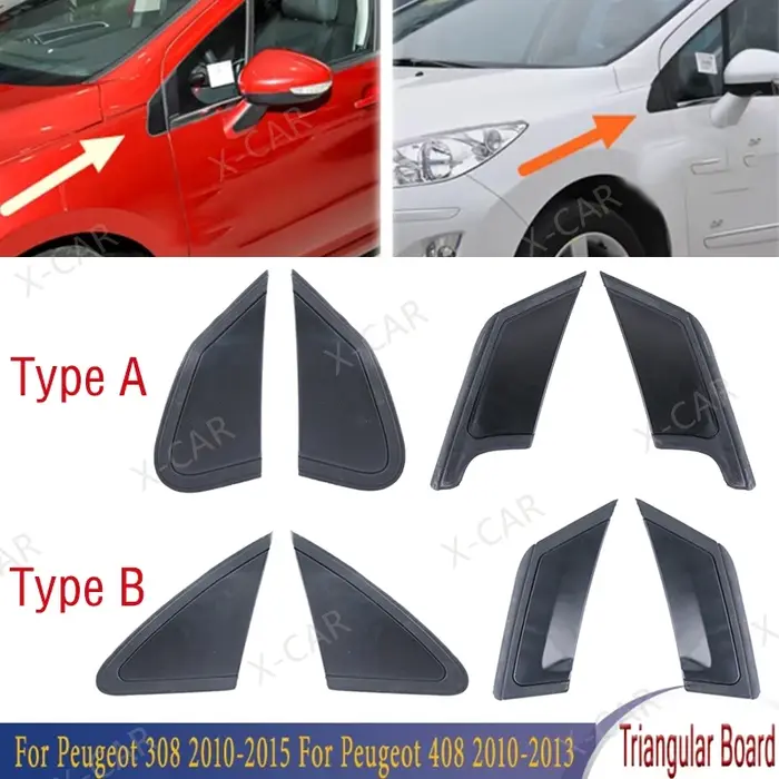 Panneau décoratif avant triangulaire en verre, couvercle d'évier, support d'angle pour Peugeot 308 2