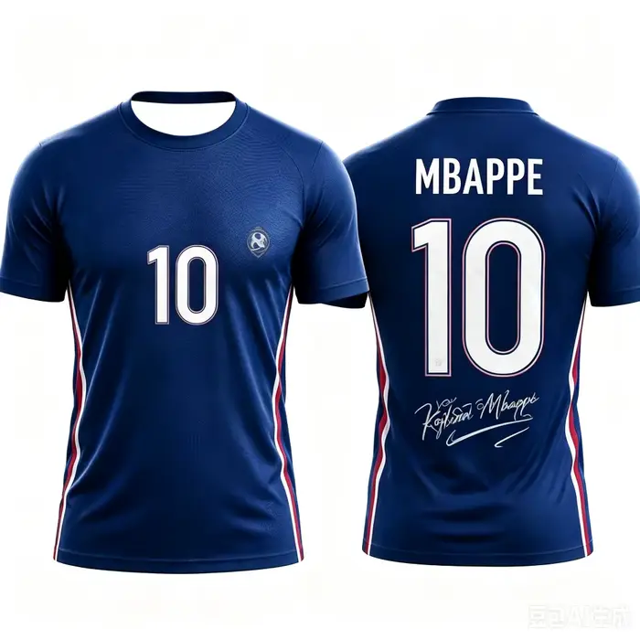 T-shirt de football à manches courtes de l'équipe de France, édition mode, décontracté, respirant et
